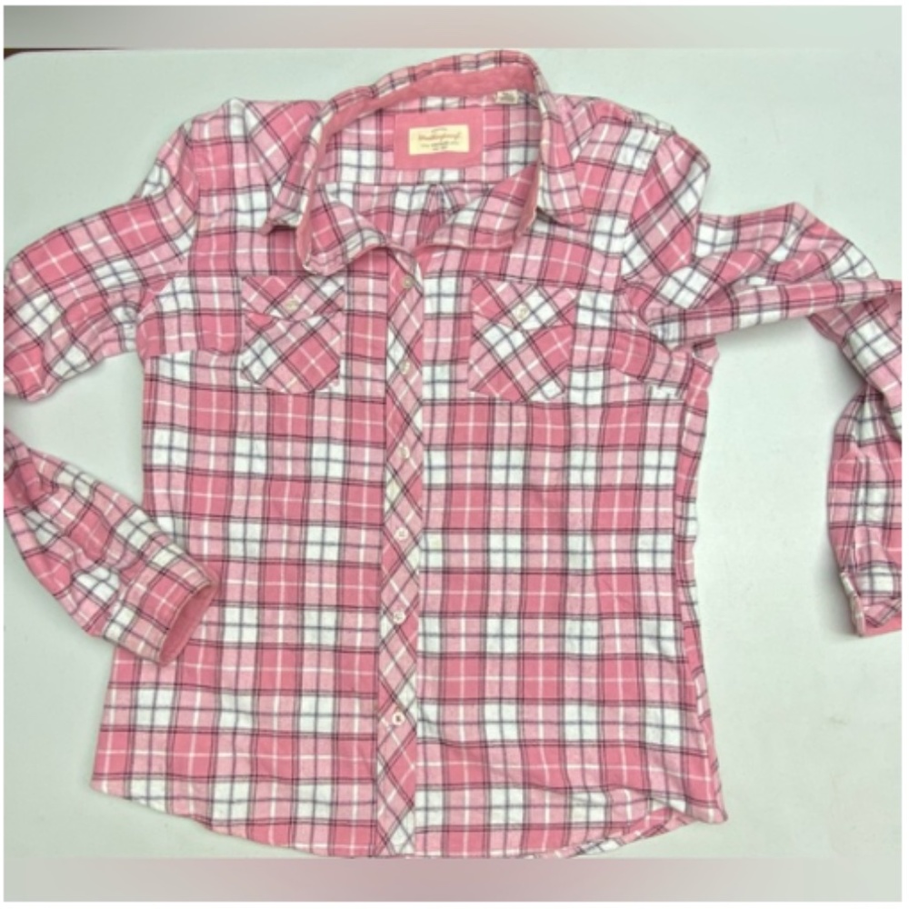 Weatherproof PNK/BLK/WHT Flannel Shirt, M  Spring Sale